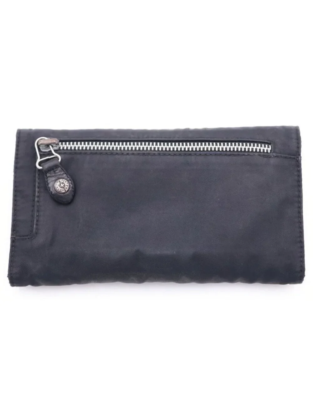 Chrome Hearts Wave Horseshoe Button Nylon Wallet Black